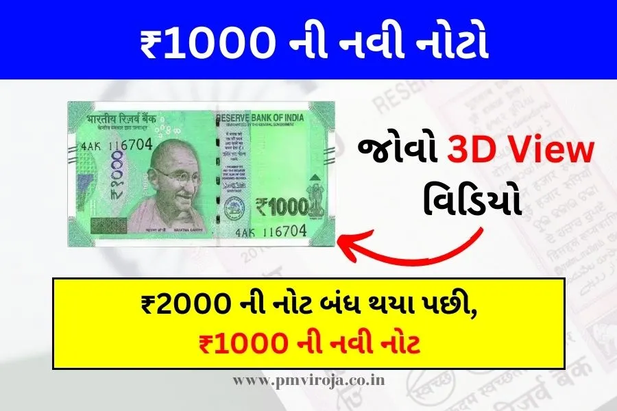 RBI Issues New Guidelines 2023: ₹2000 ની નોટ બંધ થયા પછી, ₹1000 ની નવી નોટ જારી કરવામાં આવી 1 RBI Issues New Guidelines 2023 | ₹1000 ની નવી નોટ | 1000ની નવી નો | New 1000 Rupee Note