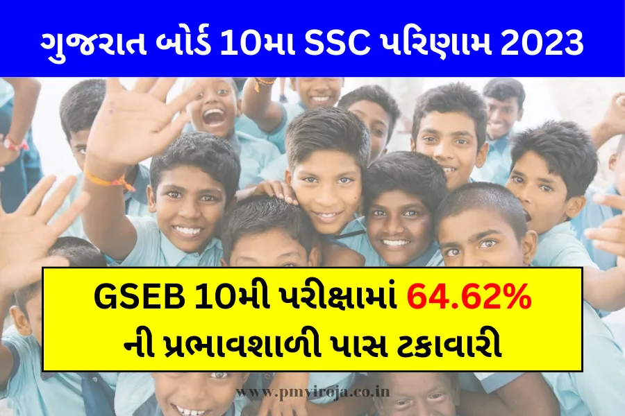 ગુજરાત બોર્ડ 10મા SSC પરિણામ 2023: GSEB 10મી પરીક્ષામાં 64.62% ની પ્રભાવશાળી પાસ ટકાવારી 1 ગુજરાત બોર્ડ 10મા SSC પરિણામ 2023