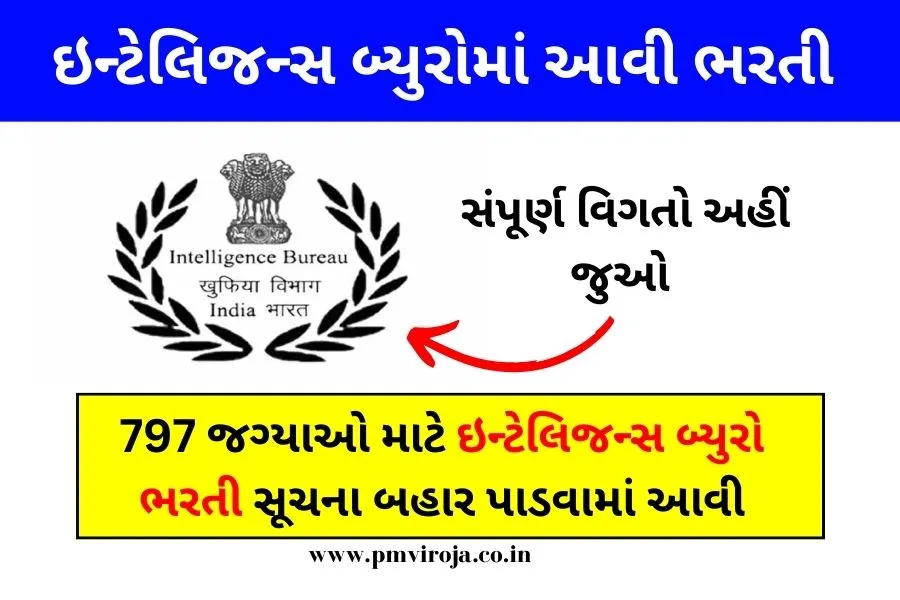 IB JIO Bharti 2023: 797 જુનિયર ઇન્ટેલિજન્સ ઓફિસર પોસ્ટ માટે જાહેરનામું બહાર 1 IB JIO Bharti 2023, IB JIO ભરતી, ઇન્ટેલિજન્સ બ્યુરો ભરતી