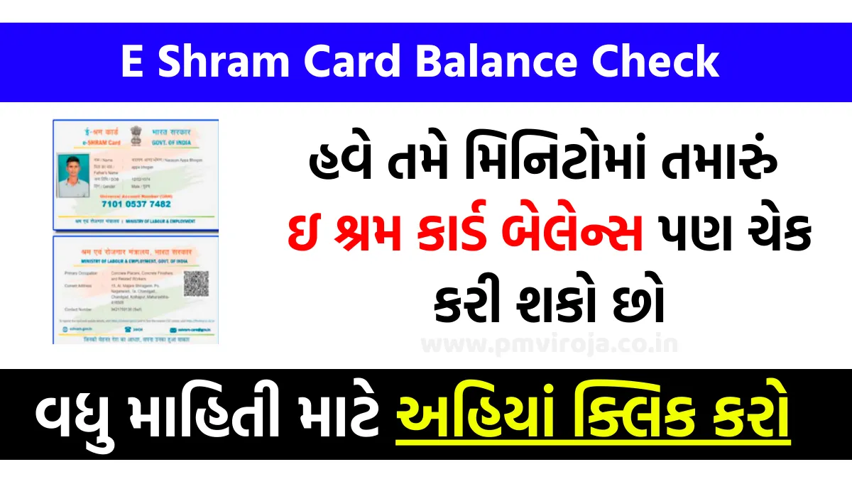 E Shram Card Balance Check: હવે તમે મિનિટોમાં તમારું ઇ શ્રમ કાર્ડ બેલેન્સ પણ ચેક કરી શકો છો 10 E Shram Card Balance Check